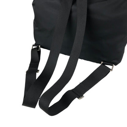 PRADA Tessuto Triangle Logo Double Pocket Backpack Black Vintage scciib