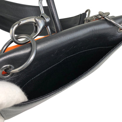 GIVENCHY Logo Shoulder bag Black×Orange Vintage ahpuhk