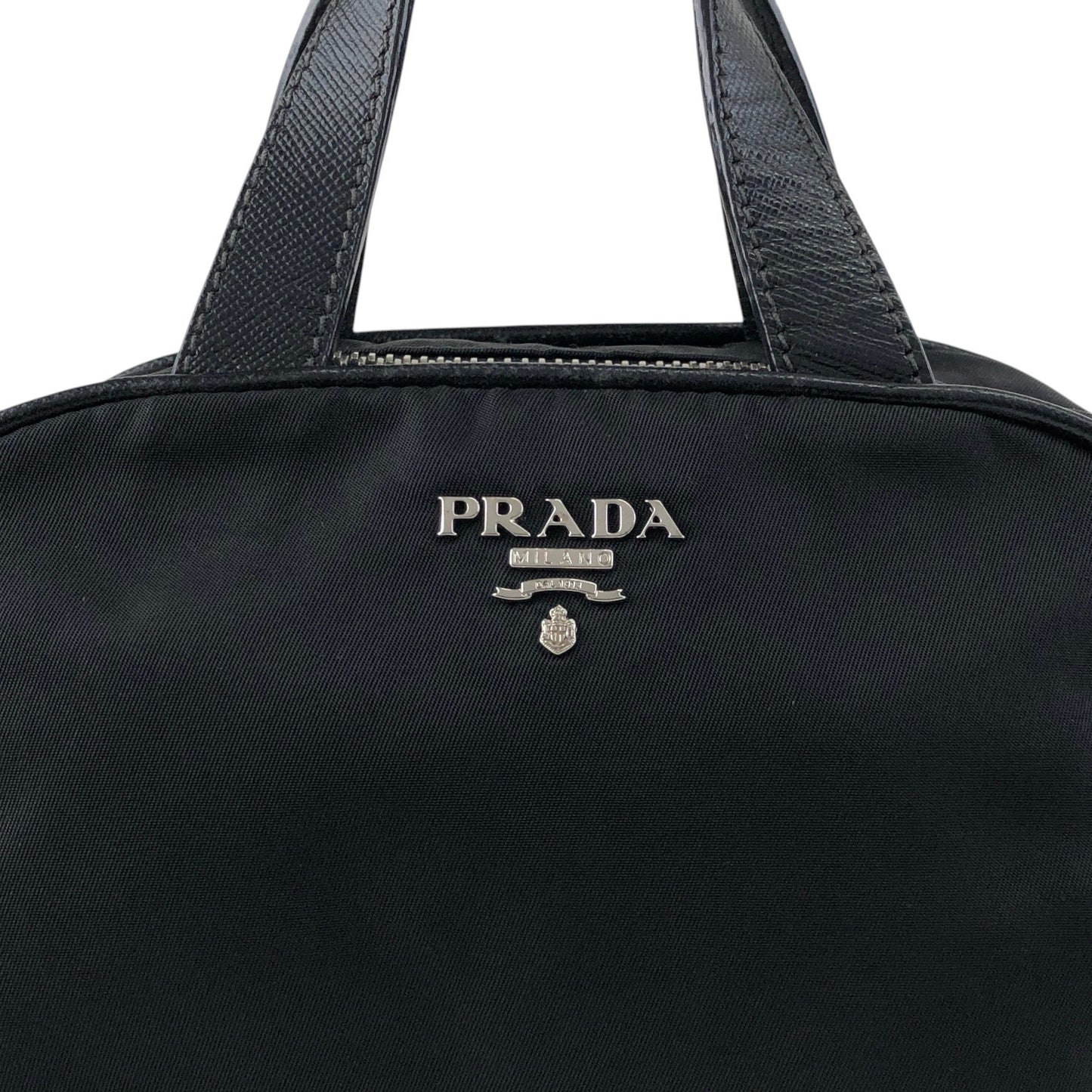 PRADA Logo Small Handbag Black Vintage zh3ngc