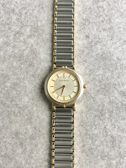 Yves Saint Laurent Analog Quartz Watch Silver Vintage 4wvpcz