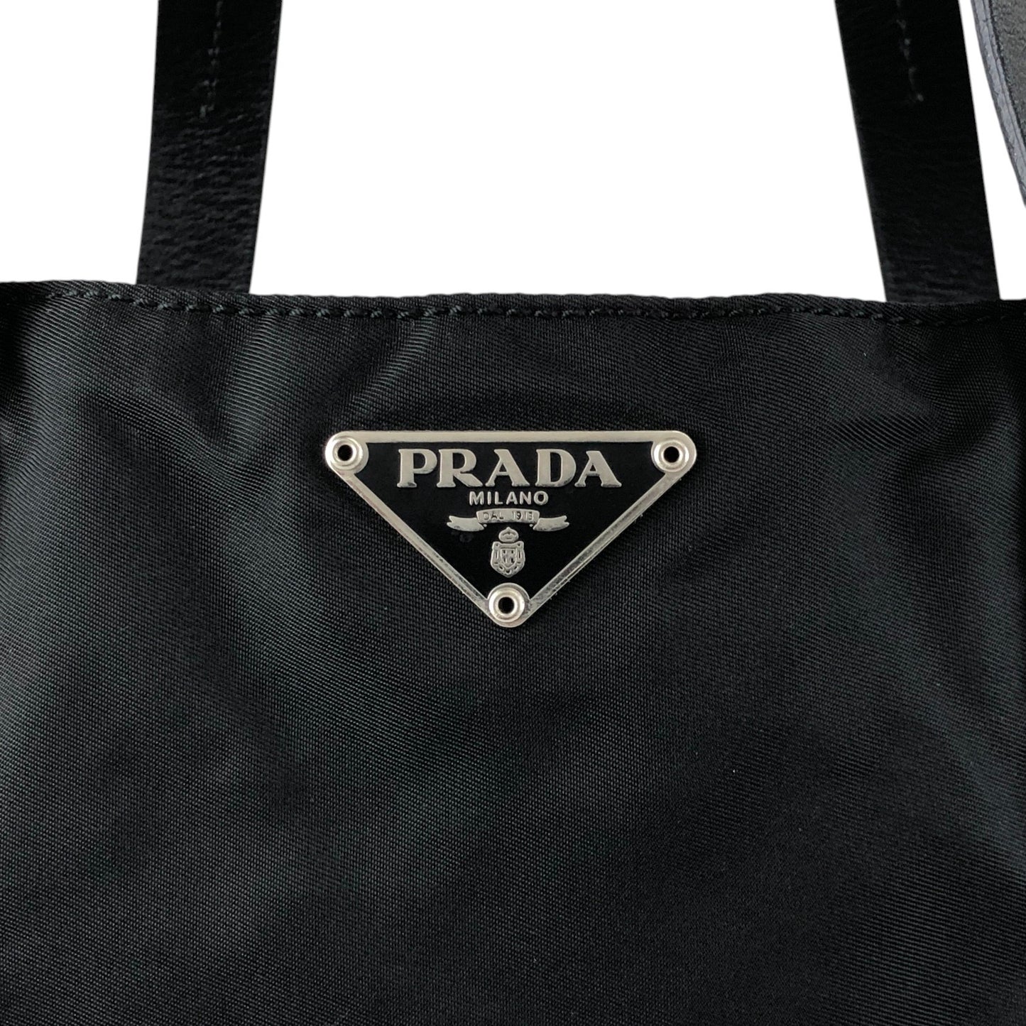 PRADA Tessuto Triangle Logo Totebag Black Vintage m6zub7