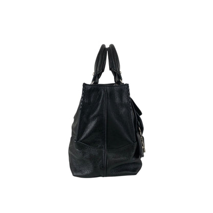 CELINE Horse Carriage Handbag Black Vintage ye36tf