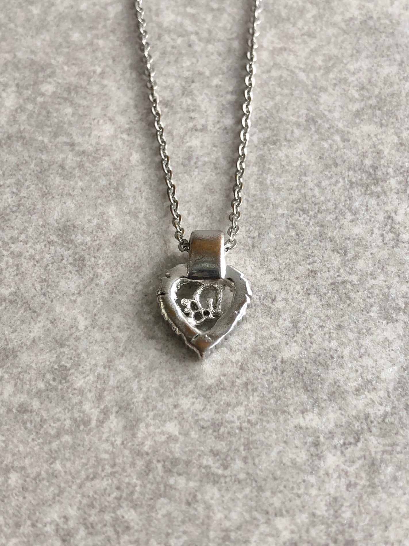 Christian Dior Logo Motif Rhinestone Necklace Silver Vintage a752cj