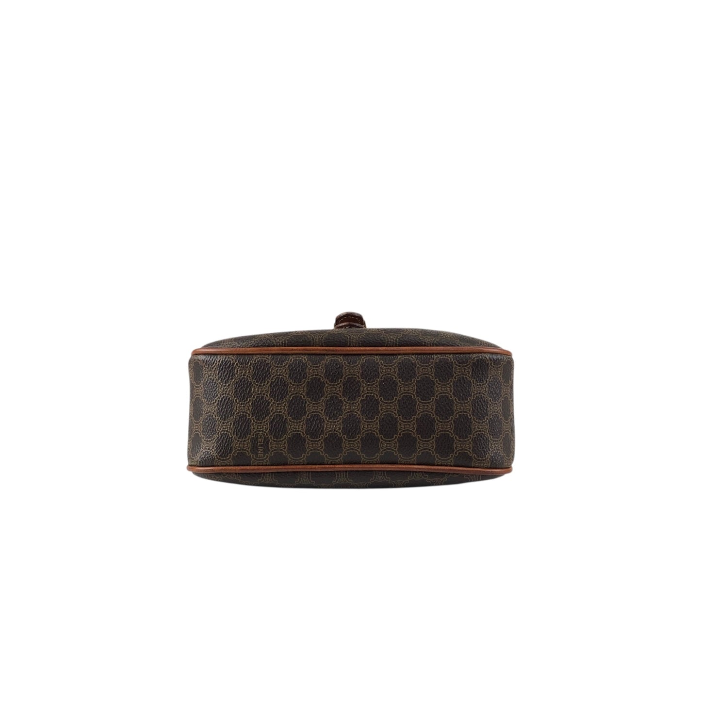 CELINE Macadam Blason Front Buckle  Shoulder bag Brown Vintage gzgnsp