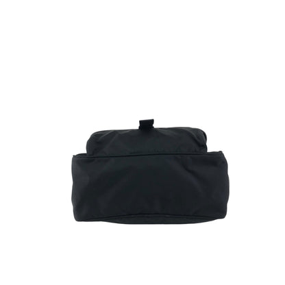 PRADA Tessuto Triangle Logo Front Buckle Shoulder bag Black Vintage kyt5ds