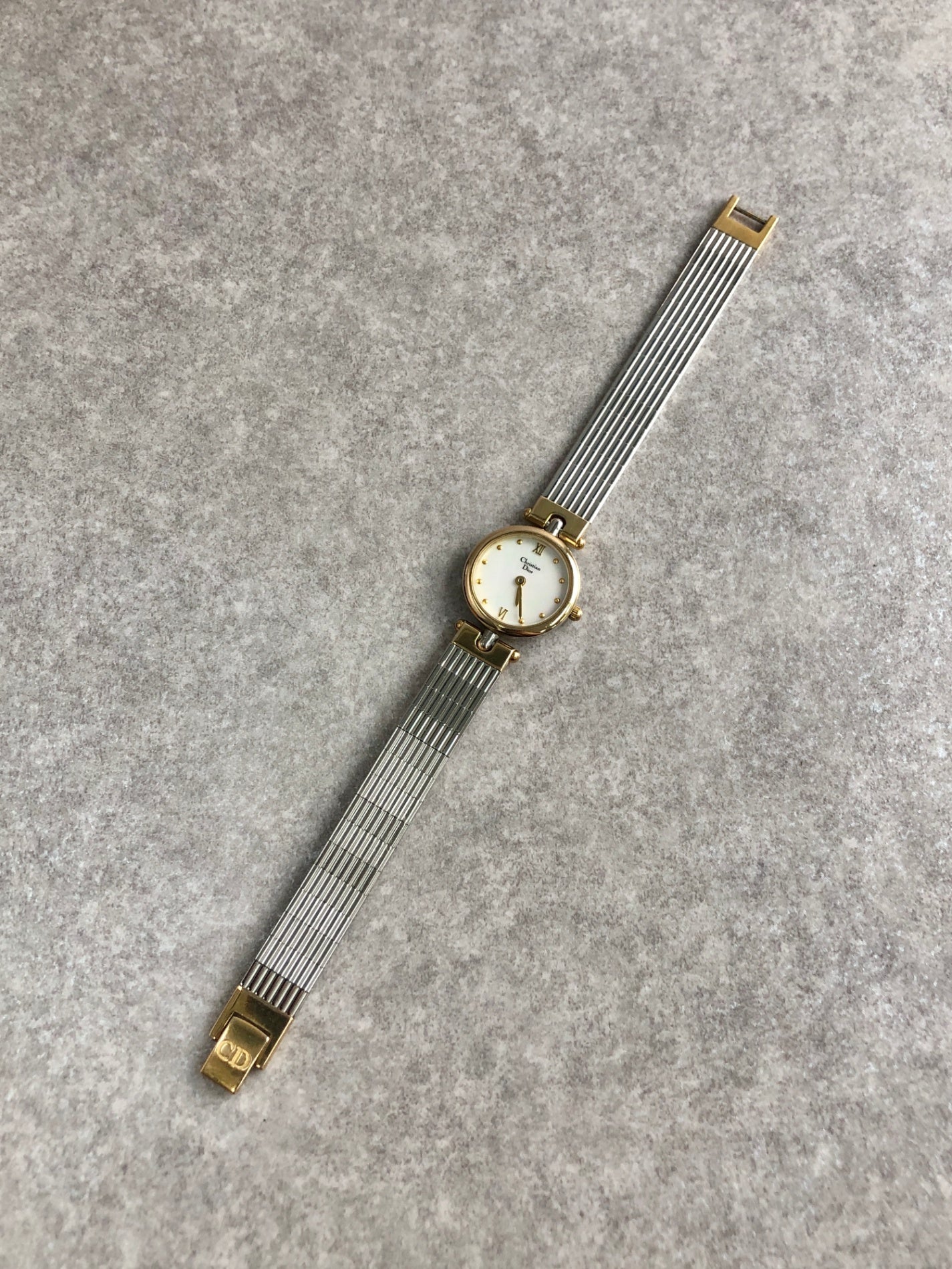 Christian Dior Quartz Watch Gold×Silver 3025 Vintage 8zu8jn