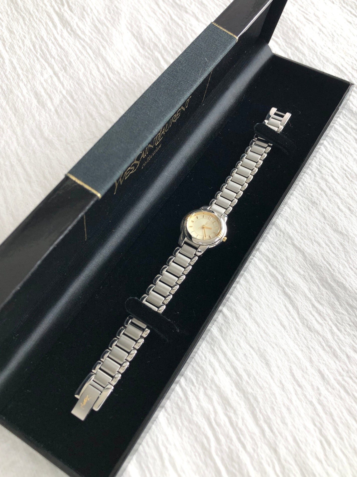 Yves Saint Laurent YSL Logo Watch Silver 5930-F91474 TA Vintage wdberd