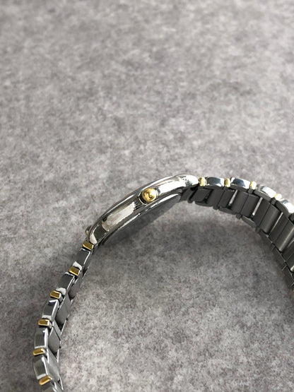 Yves Saint Laurent YSL Logo Quartz Watch Silver 5420-F45413 Vintage wyf5mz