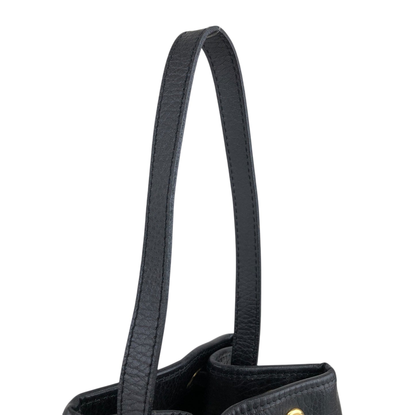 Christian Dior CD Logo Drawstring Small Handbag Black Vintage 8u4aph