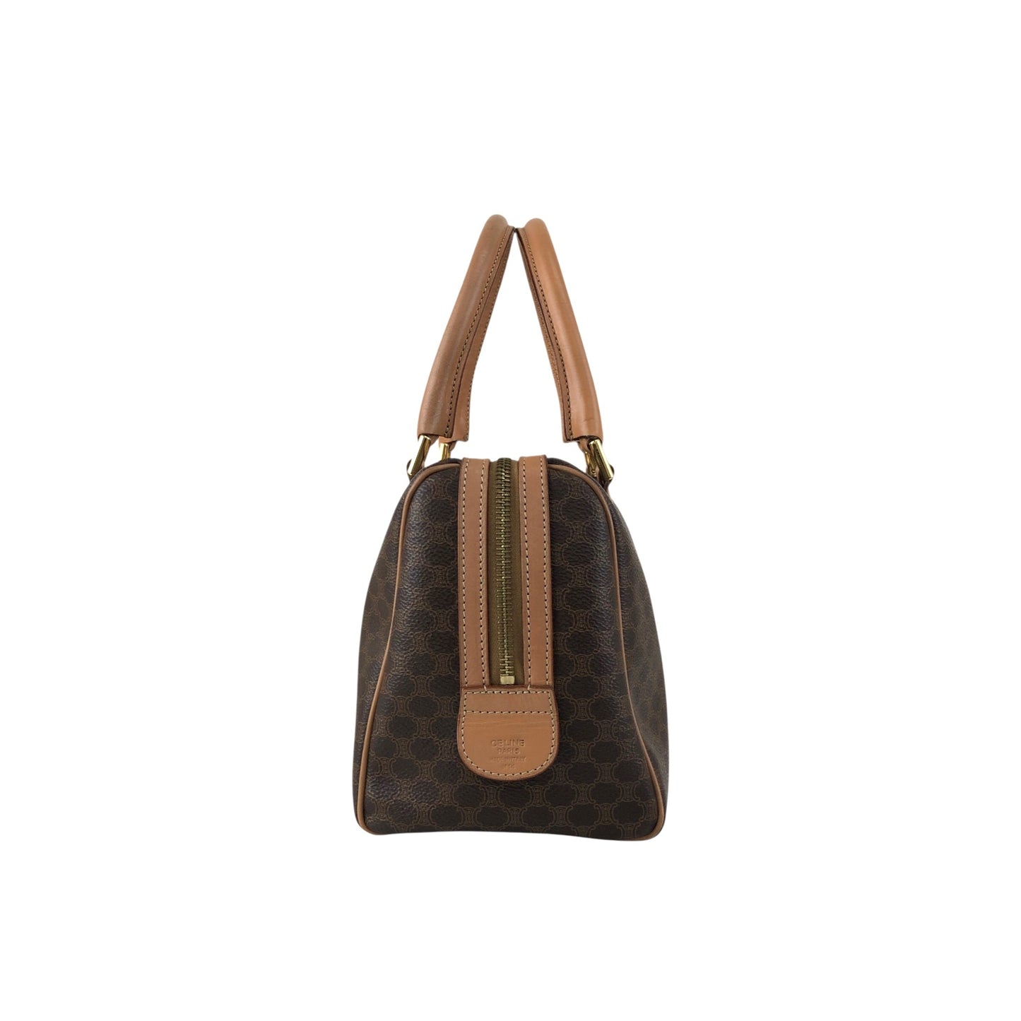CELINE Macadam Blason Two-way Small Boston bag Shoulder bag Brown Vintage bxb7p7
