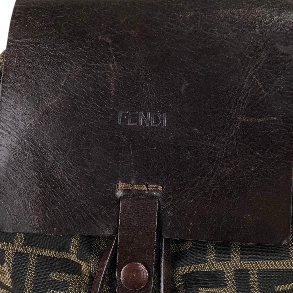 FENDI Zucca Backpack Brown Vintage aszbe7