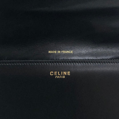 CELINE Logo Top Handle Handbag Black Vintage t8gzij