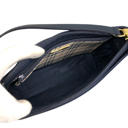 BURBERRY Logo Shoulder bag Navy Vintage 3fb5v6