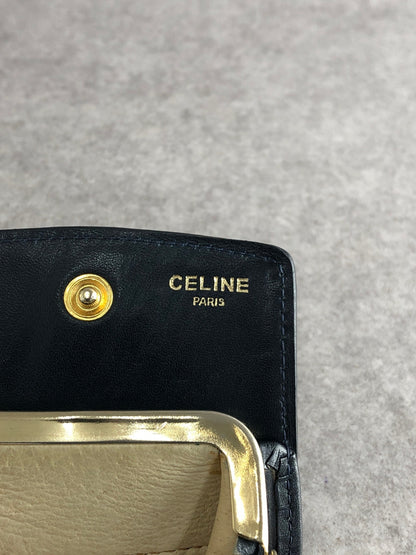 CELINE Triomphe Coin Purse Black Vintage 6fv42e