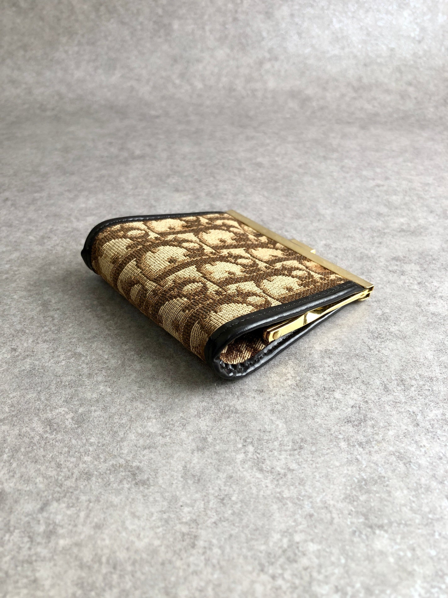 Christian Dior Trotter Metal Clasp Coin Purse Brown Vintage mtshiw