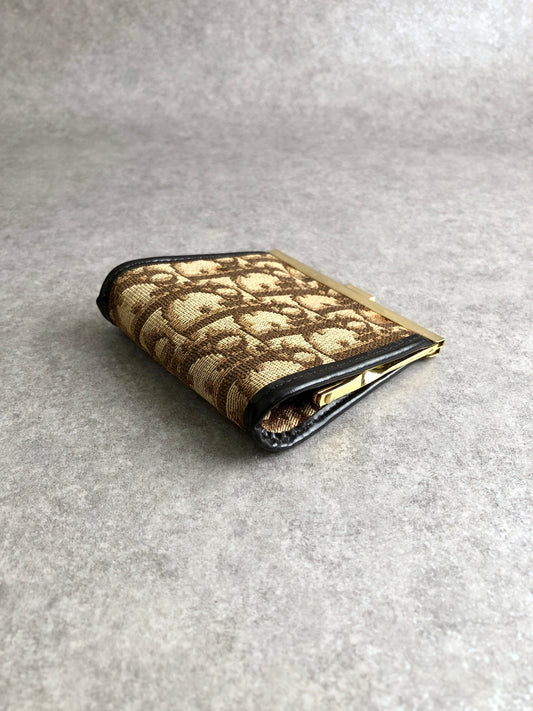 Christian Dior Trotter Metal Clasp Coin Purse Brown Vintage mtshiw