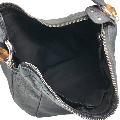 GUCCI Bamboo Shoulder bag Black Vintage a4vpvh