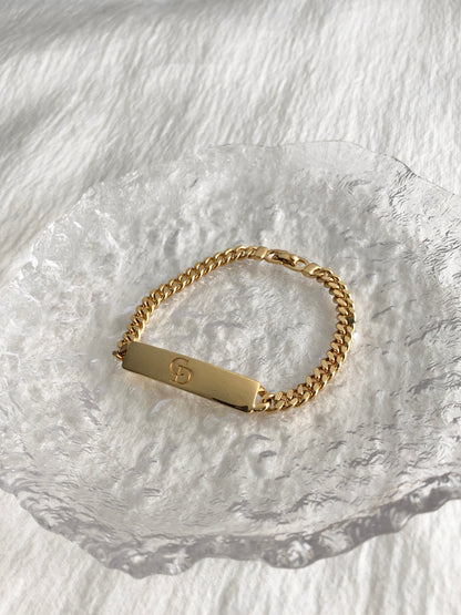 Christian Dior Logo Motif  Bracelet Gold Vintage pmj4s6