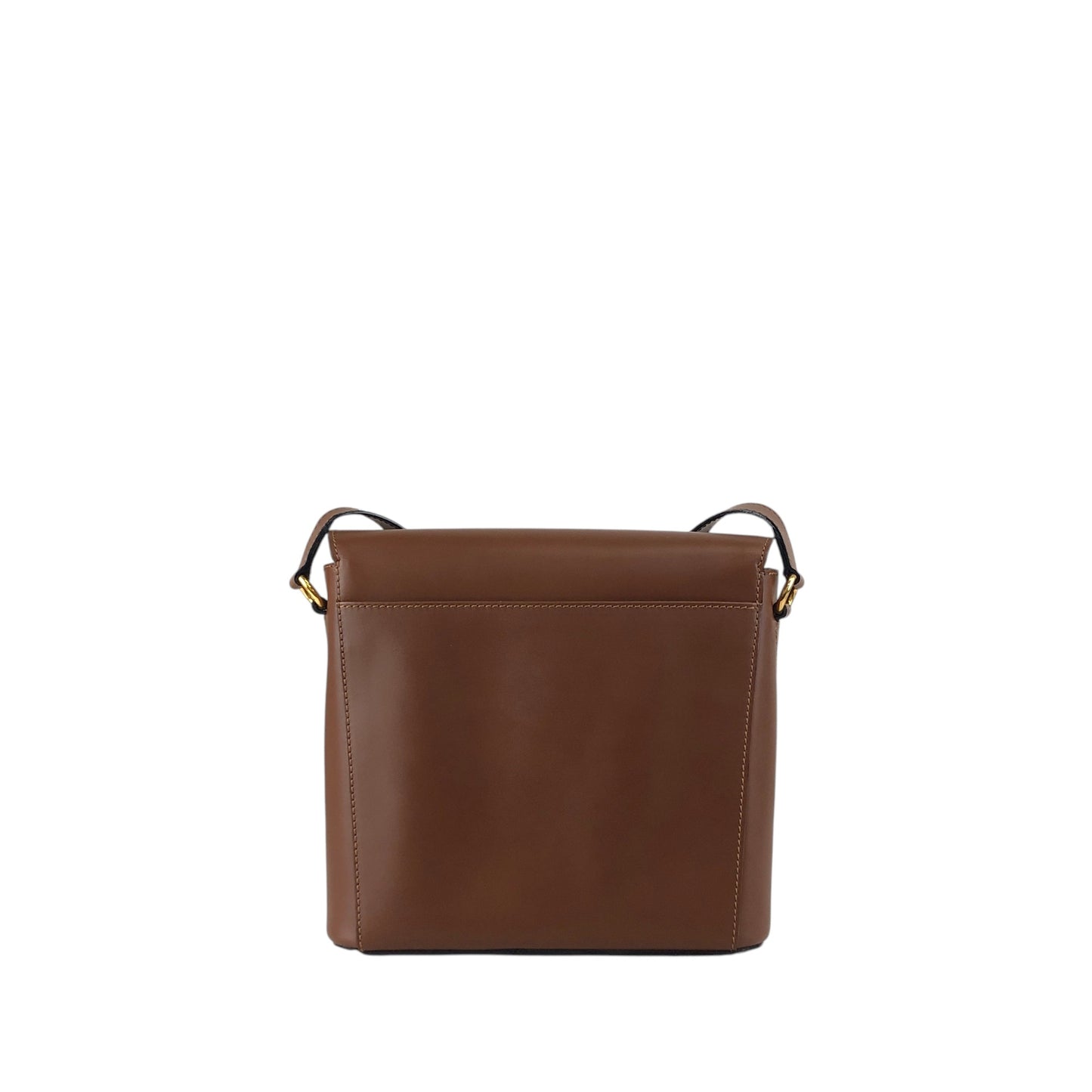 CELINE Logo Front Buckle Shoulder bag Brown Vintage ks36xe