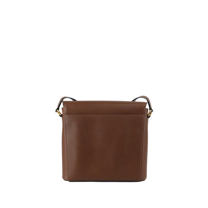 CELINE Logo Front Buckle Shoulder bag Brown Vintage ks36xe
