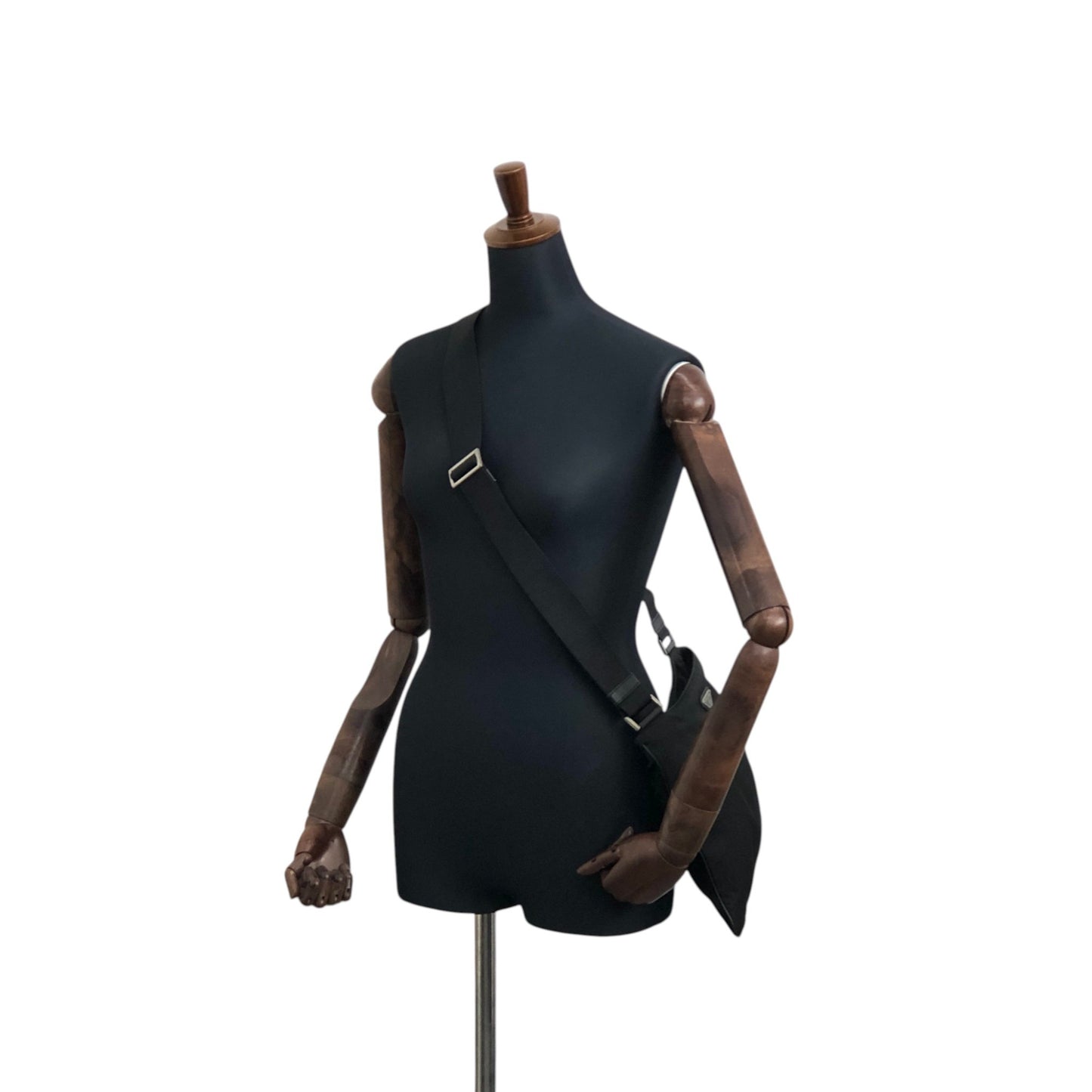 PRADA Tessuto Triangle Logo Shoulder bag Black Vintage jxt8gd