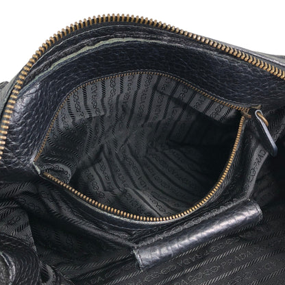 PRADA Triangle Logo Front Pocket Totebag Black Vintage 8vzd5r
