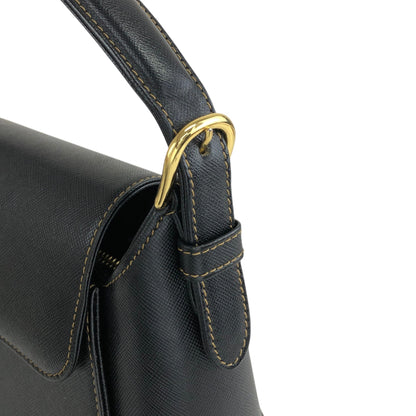 VALENTINO GARAVANI Circle Logo Handbag Black Vintage edaauv