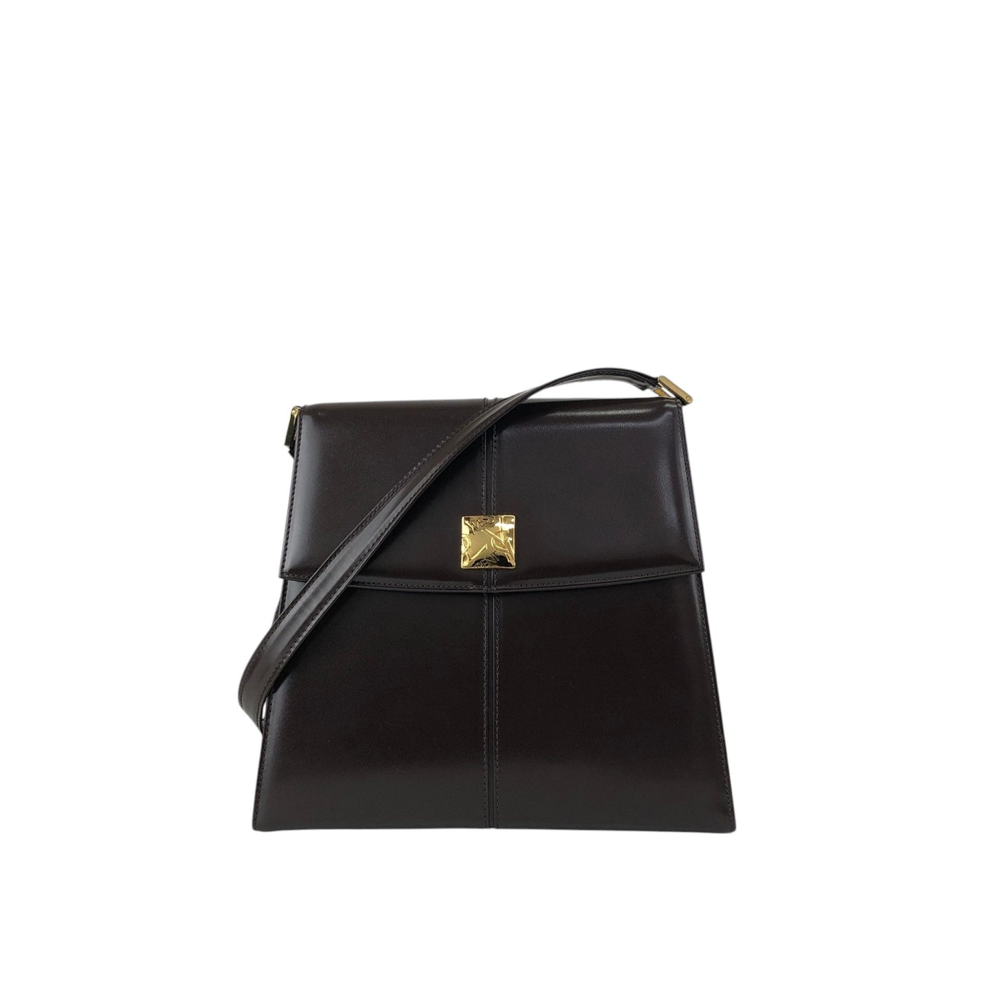 Yves Saint Laurent YSL Logo Shoulder bag Brown Vintage yeh3vd