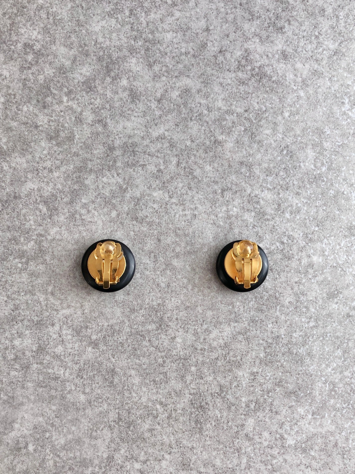 CHANEL Coco Mark Earrings Black Vintage gc3i2m