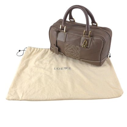 LOEWE Amazona Small Boston bag Handbag Brown Vintage irfyjk