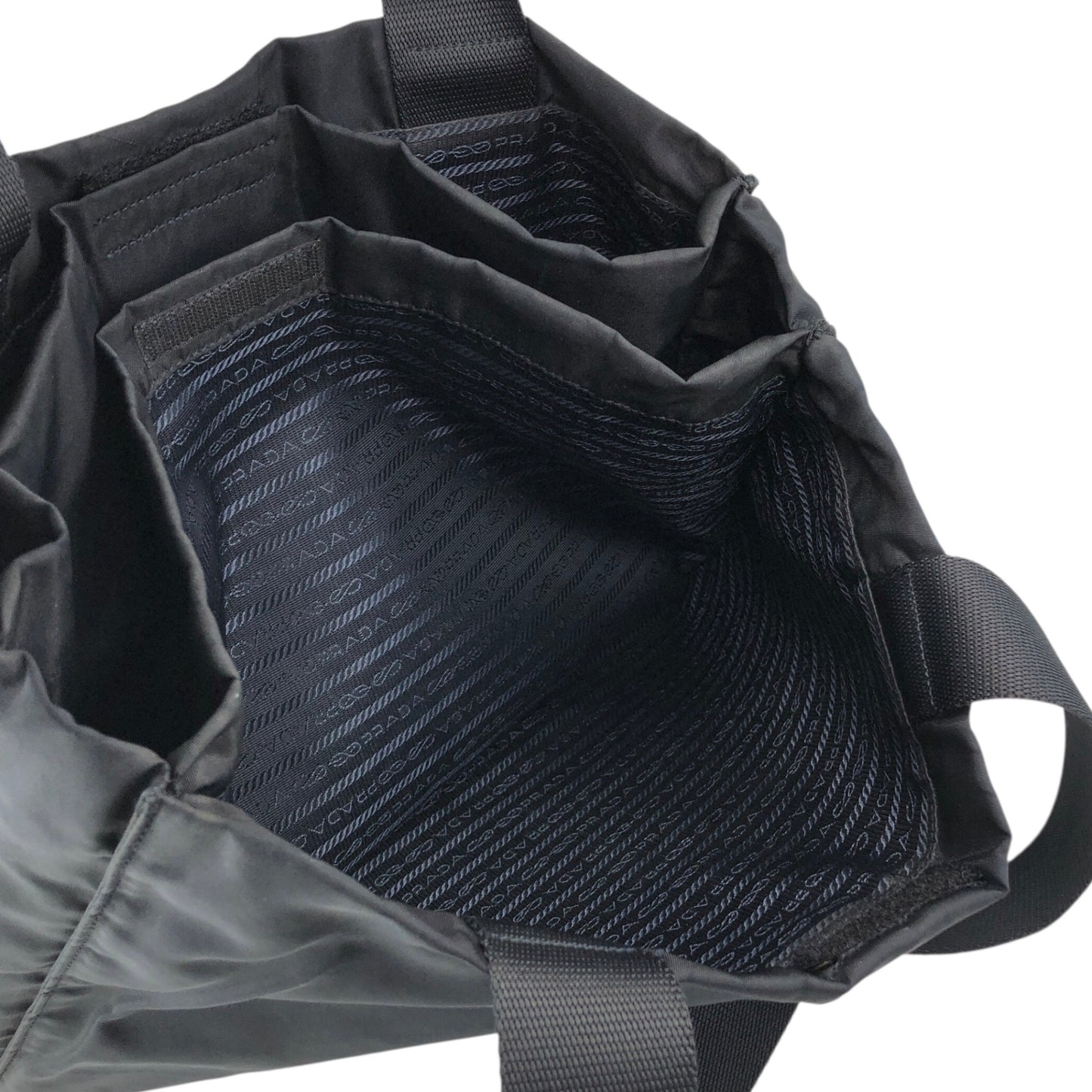 PRADA Tessuto Triangle Logo Totebag Black Vintage fti7ga