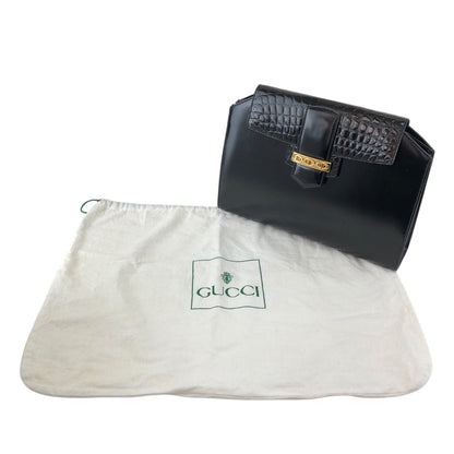 GUCCI Horse Bit Clutch bag Black Vintage x3kdug