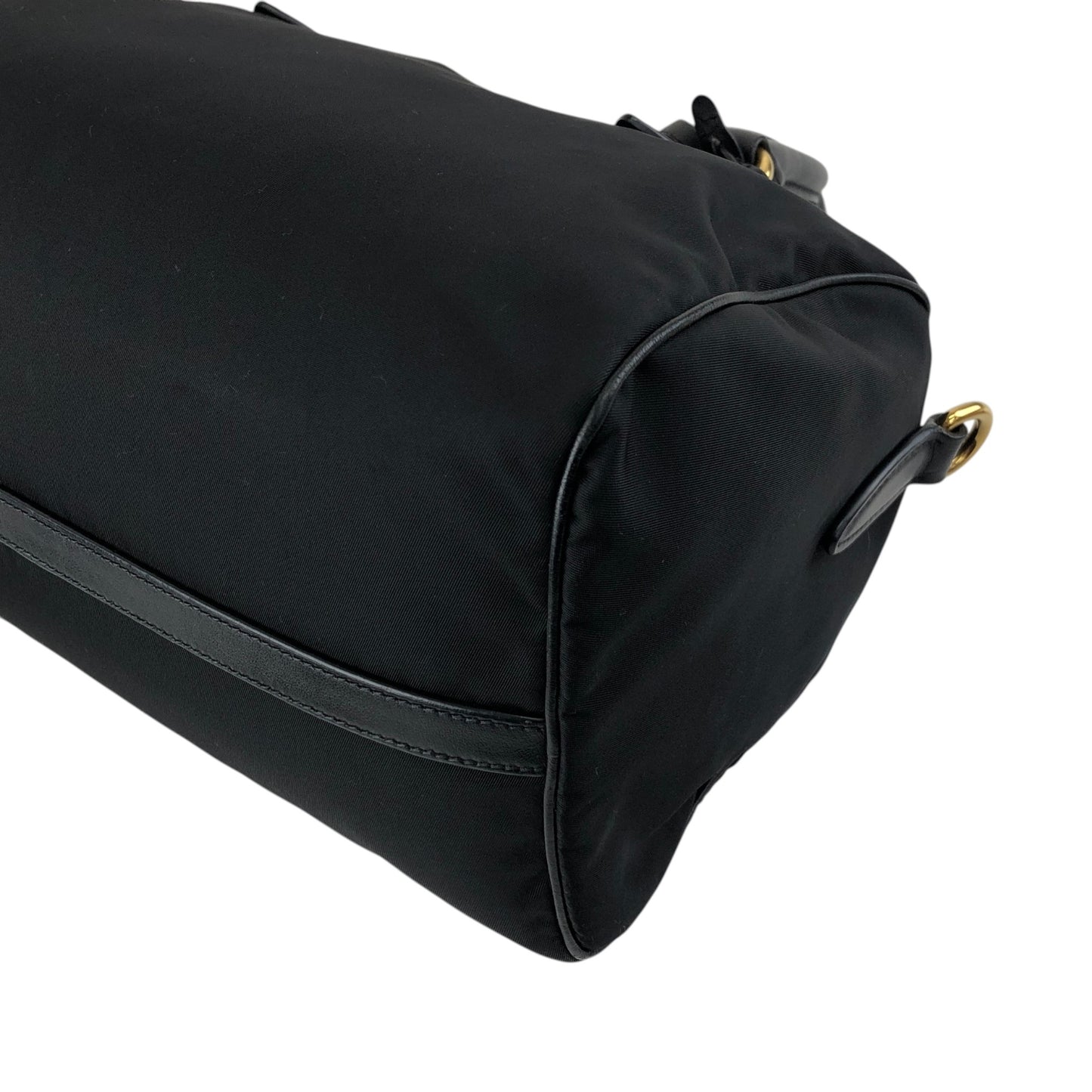 PRADA Logo Two-way Boston bag Shoulder bag Black Vintage 76zjdy