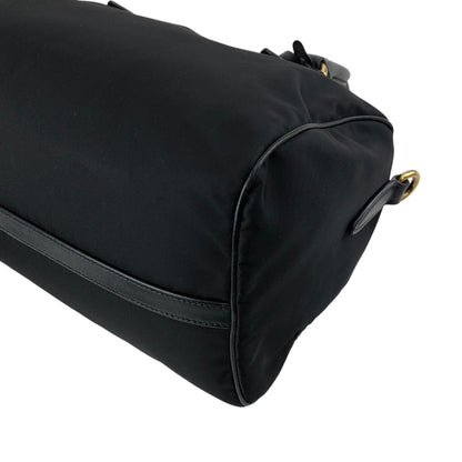 PRADA Logo Two-way Boston bag Shoulder bag Black Vintage 76zjdy