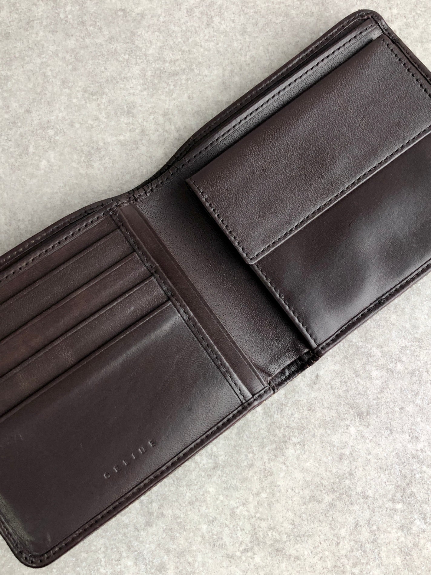 CELINE Blason Folded Wallet Brown Vintage es6cxj