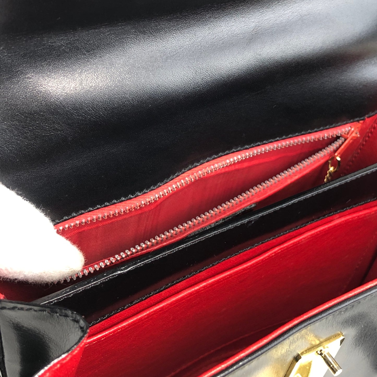 CELINE Circle Logo Shoulder bag Black Vintage ee7fti