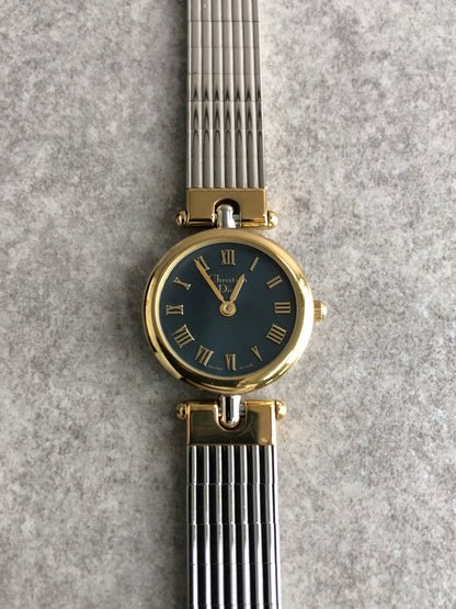 Christian Dior LogoVintage Quartz Watch Silver×Gold 3025 Vintage yhadhy