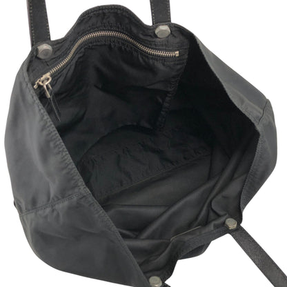 PRADA Tessuto Triangle Logo Handbag Totebag Black Vintage 7gtv72