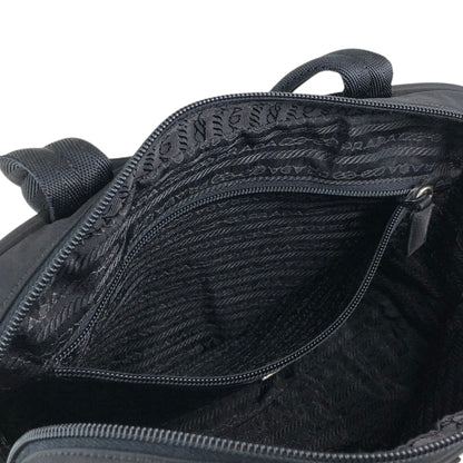 PRADA Tessuto Triangle Logo Padlock Handbag Black Vintage u7mkdg