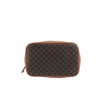 CELINE Macadam Drawstring Small Shoulder bag Brown Vintage kzhdhu