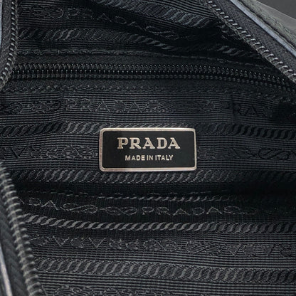 PRADA Tessuto Triangle Logo Shoulder bag Black Vintage b7upke