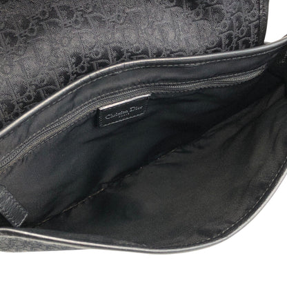 Christian Dior Logo Street Chic Round Shoulder bag Black Vintage 2uh3b5