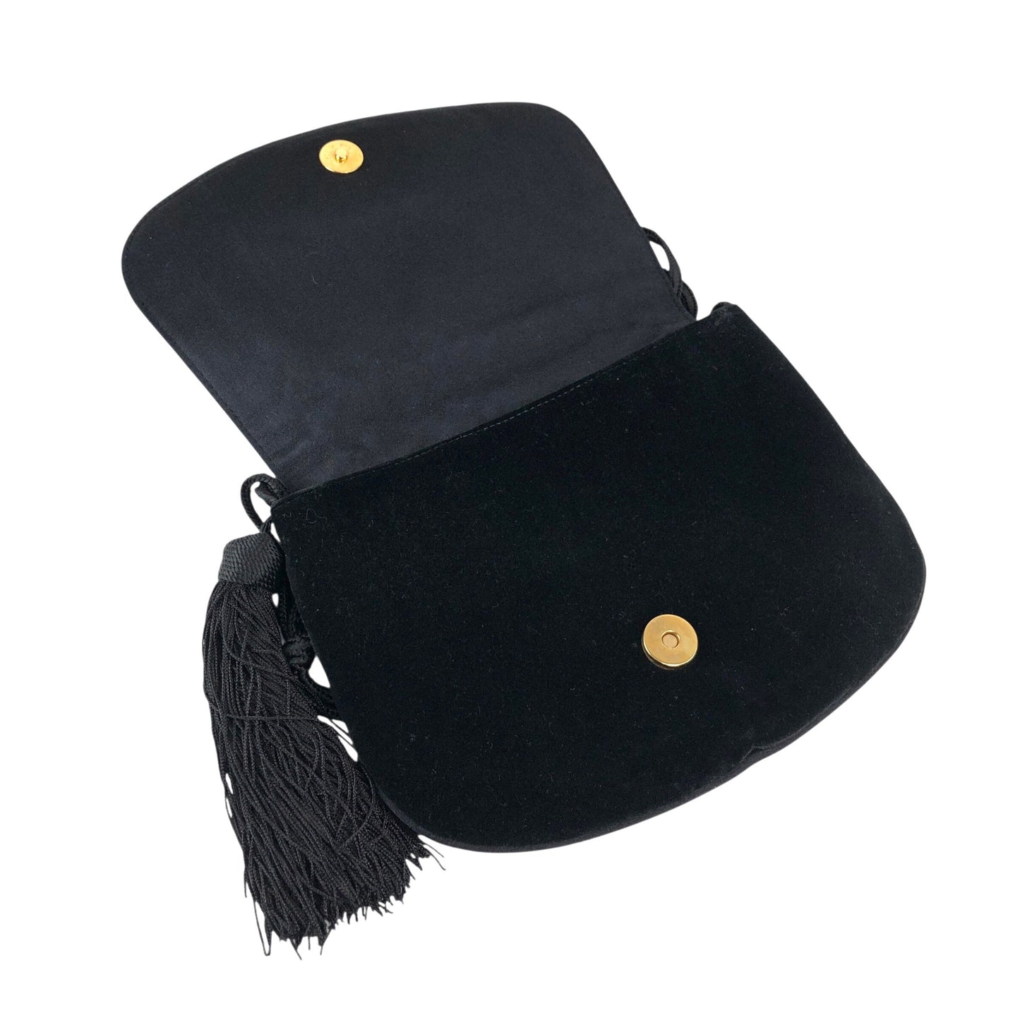 GUCCI Horse Bit Tassel Shoulder bag Black Vintage xvctcj