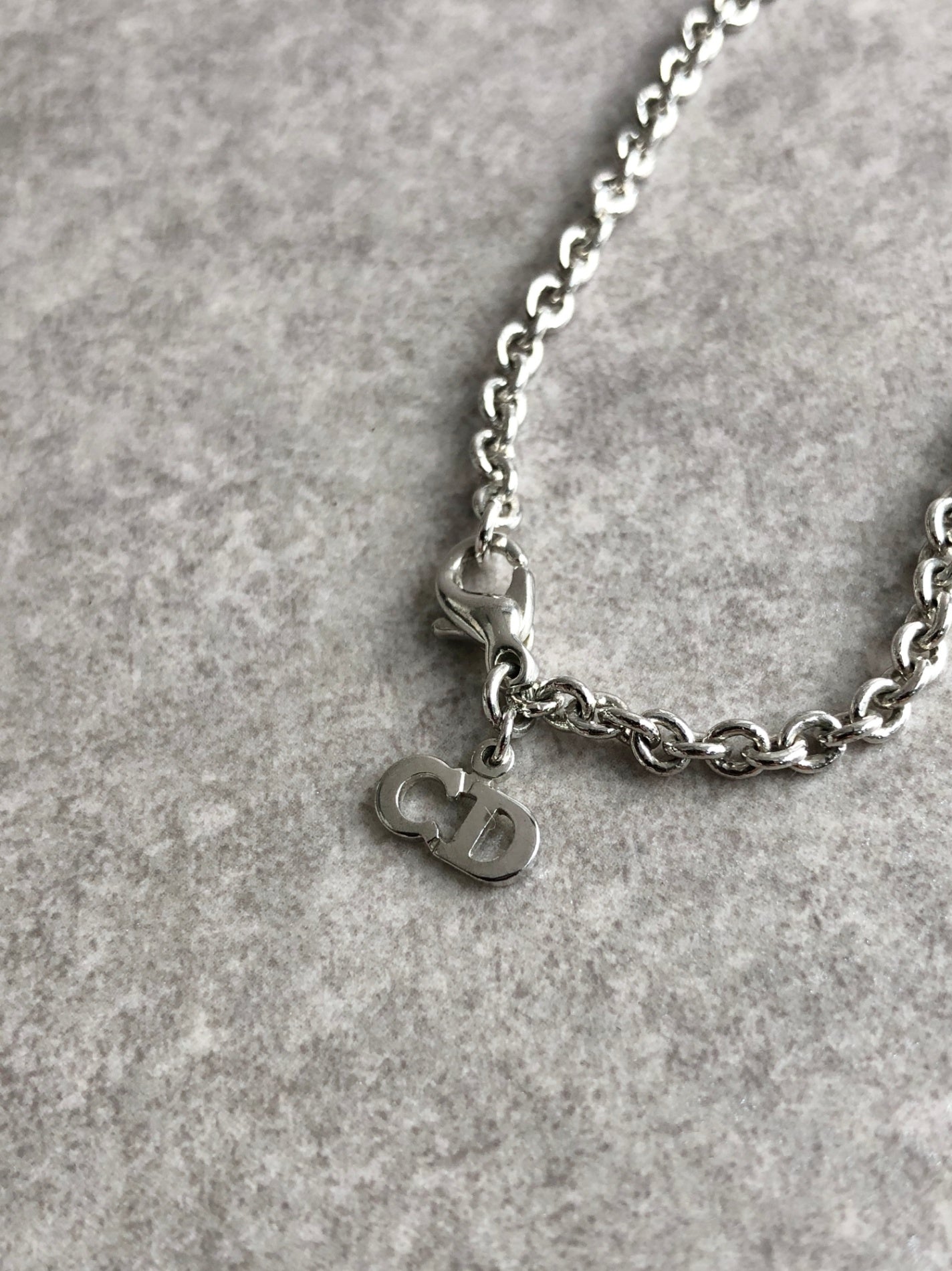 Christian Dior CD Logo Rhinestone Bracelet Silver Vintage jaxr3c