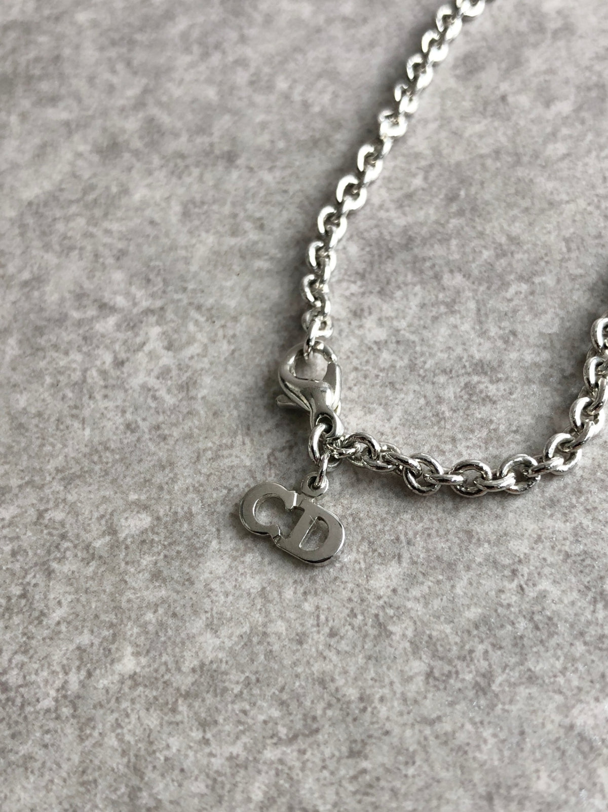 Christian Dior CD Logo Rhinestone Bracelet Silver Vintage jaxr3c