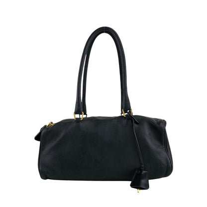 PRADA Padlock Handbag Black Vintage k84sjm