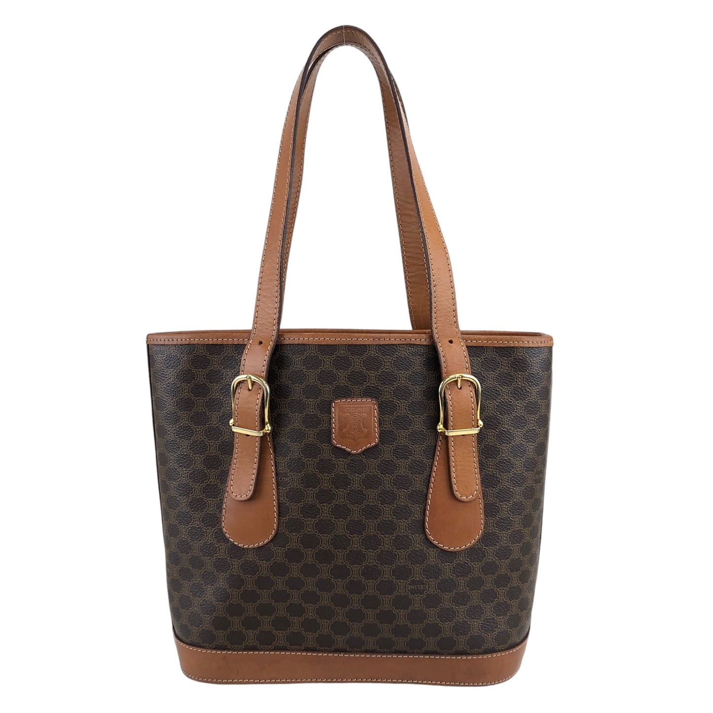 CELINE Macadam  Blason Handbag Totebag Brown Vintage 6gr8j7