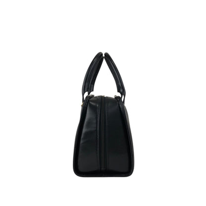 CELINE Circle Logo Handbag Boston bag Black Vintage sb46fs