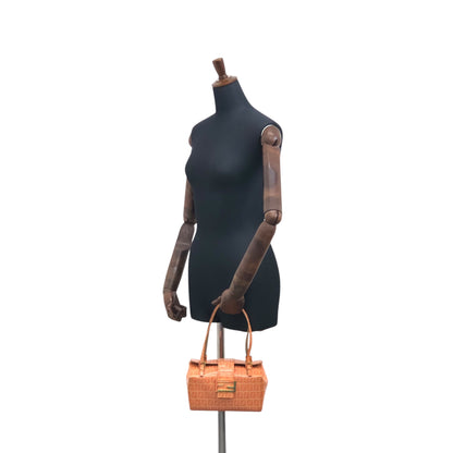 FENDI Zucchino Handbag Orange Vintage snr2vs