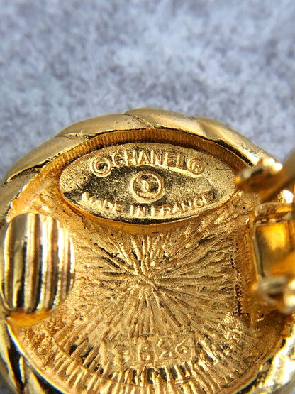 CHANEL Coco Mark Earrings Gold Vintage h3r7bg